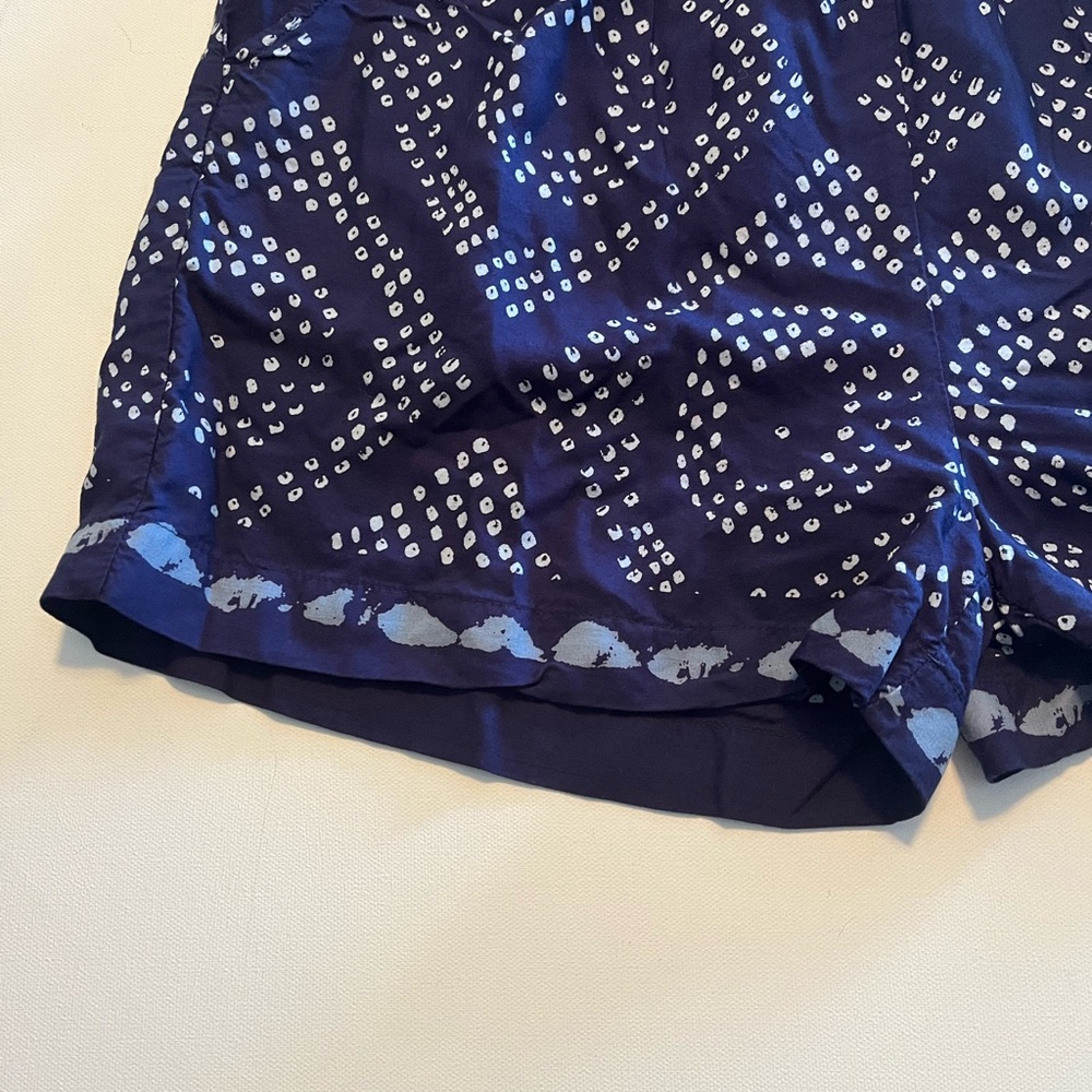 Sanctuary Women's Navy and White Geometric Romper Tie-Back Small - Picture 2 of 14
